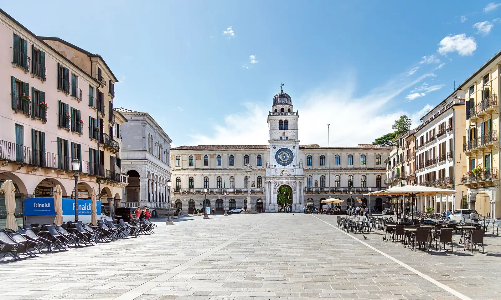 Piazza dei Signori in Padua with the clock tower and loggia, the square where a padua card itinerary usually begins or ends